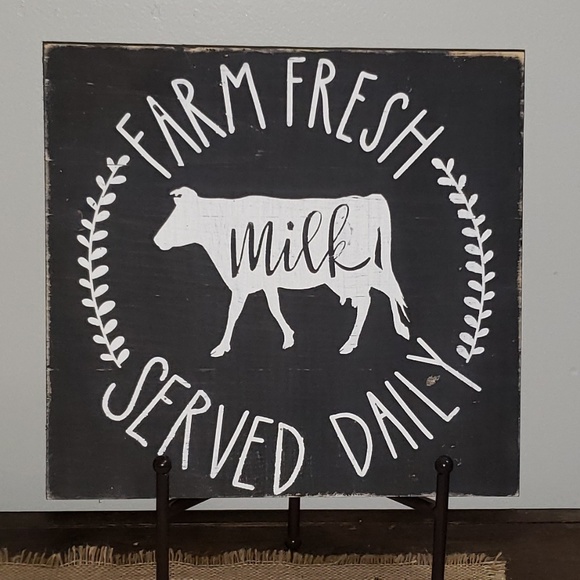 Handmade Other - NEW Handmade Farm Fresh Milk Served Daily Sign